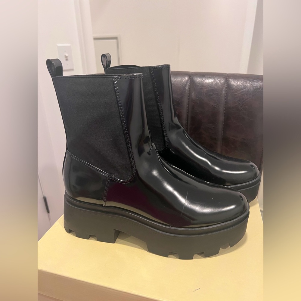 GENTLY USED Patent Leather Chelsea Boot